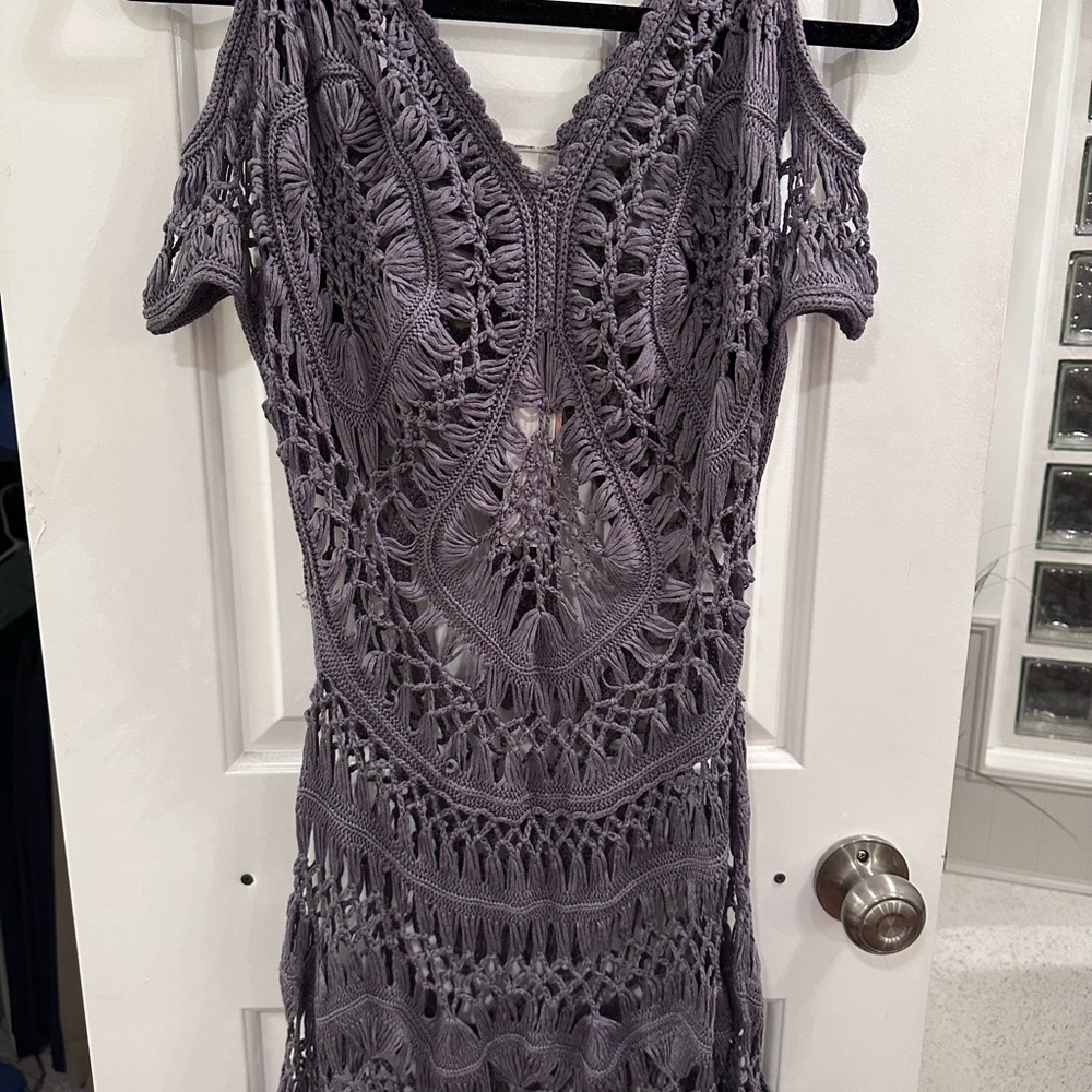 Pilyq Purple Crochet Swim Cover Up